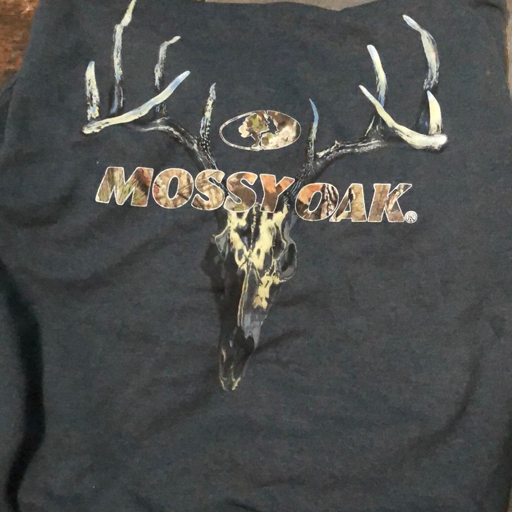 Mossy oak men’s hoodie grey and camo size large
